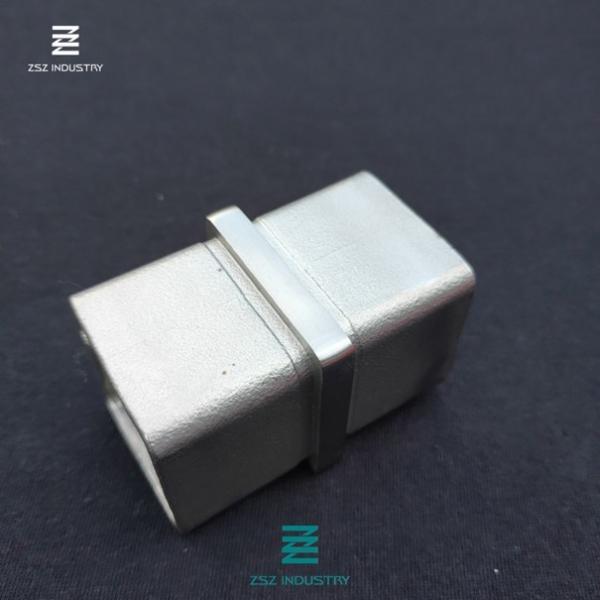 Stainless Steel Square Baluster Connectors , Stair Rail Connectors 40x40x2.0mm