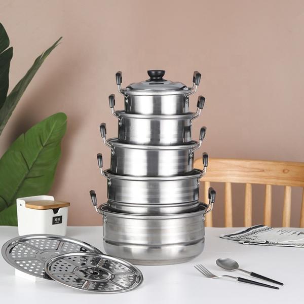 American Style 5 Pcs Kitchen Cookware Set Stainless Steel Nonstick Cooking Pot Sets With Lid