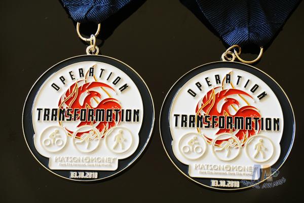 Riding Running Walking Sports Trophies And Medals Casting Mold And Navy Blue Ribbon