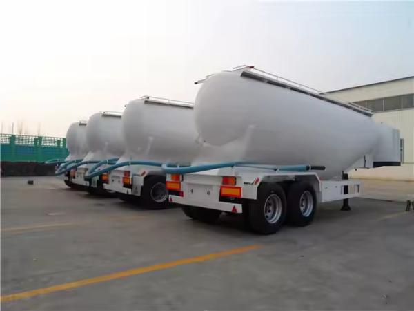 2/3/4 Axis Stainless Steel Or Iron Cement Lime Milk Coal Ash Mineral Powder Tank Truck Semi Trailer