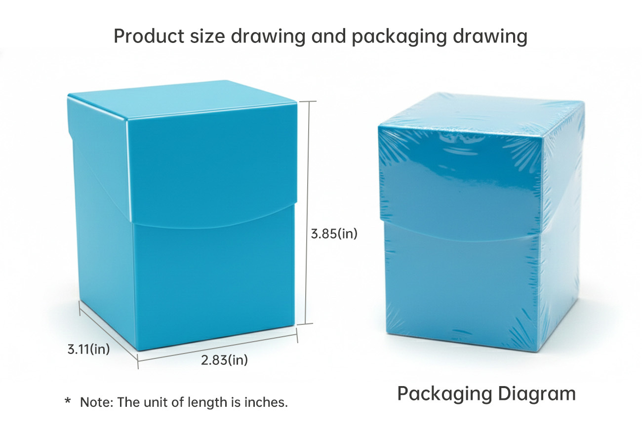 Customizable PP Deck Box 100 Card Capacity Branding Surface for Game Publishers