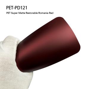PET-PD122 PET Car Body Matte Wrap Film Restorable Romania Red 7.5mil