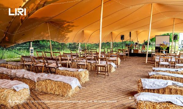 Large Holes Fabric Festival Wedding Event Stretch Tent For 300 Seater