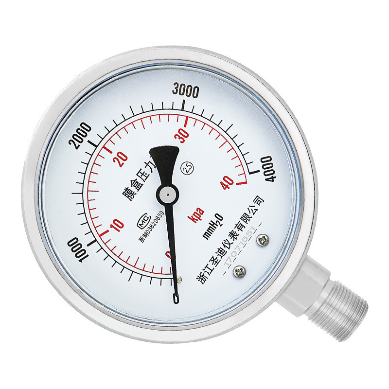 High Pressure Gas Meter 2.5% Accuracy Stainless Steel Diaphragm Seal Pressure Gauge