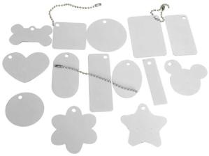 Sublimation personnalisée à double face en blanc métallique Chien Tags DIY