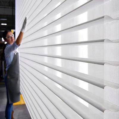 White Shangrila Blind Fabric and Polyester Fiber The Perfect Duo for Soft Room Styling