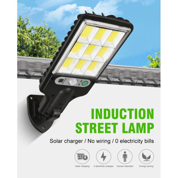 Solar Garden Light High Lumen Sensor Security Wall Street Lamp for Outdoor Lighting