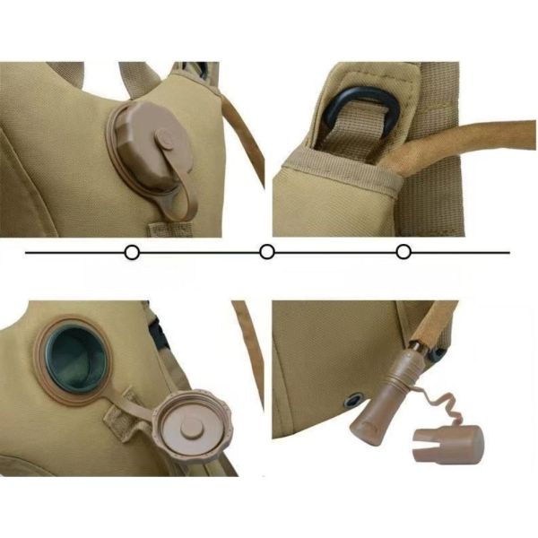 Paquete de hidratación táctico al aire libre 3L Mochila de vejiga de agua para senderismo Ciclismo Deportes Viajes con depósito de agua interior
