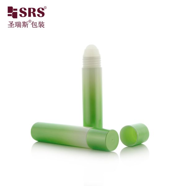 RPP(P)-35ml Gradient Bamboo Green Roller Applicator Bottle No Leakage For Deodorant