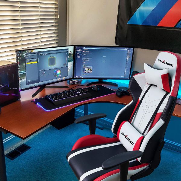Customize Adjustable High Back PU Leather Gaming Chair with Armrest and Massage Function