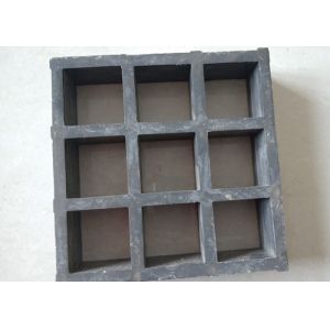 Black Fiberglass Grating Panels , Fiberglass Stair Treads Skid Resistance