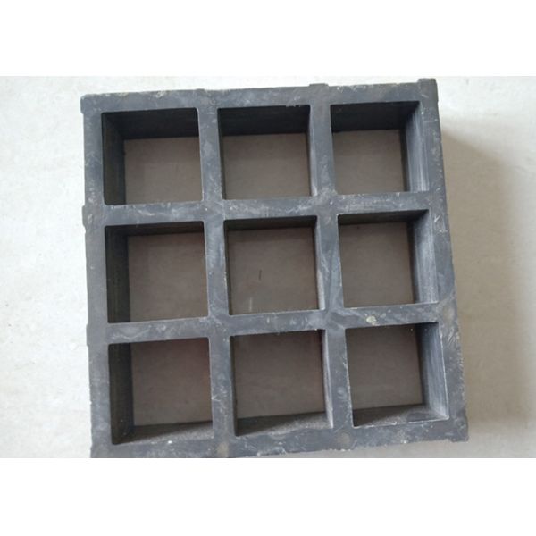 Black Fiberglass Grating Panels , Fiberglass Stair Treads Skid Resistance