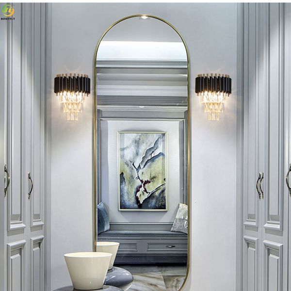 Luz moderna de electrochapado de la pared del negro LED de Crystal Home Art Baking Paint