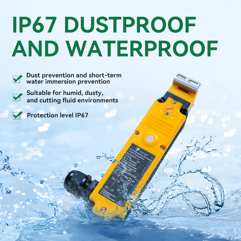 ISO14119 Compliant Safety Door Switch with Dual Monitoring and 1300N Tensile Strength for Industrial Machinery