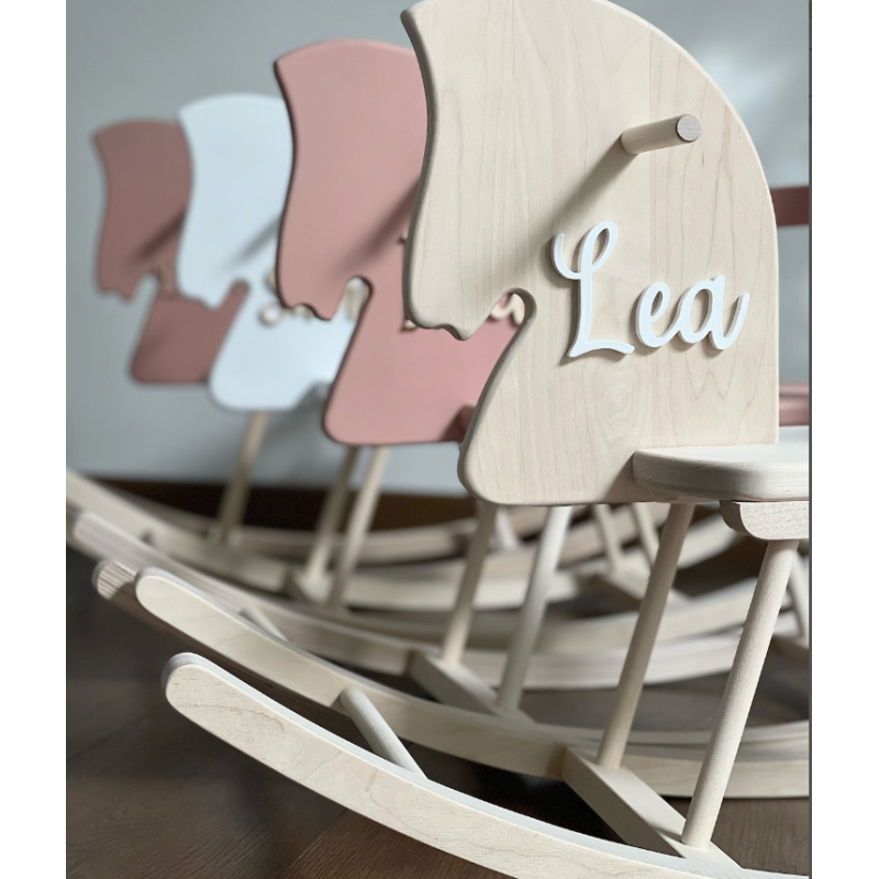 Home Office Personalised Wooden Rocking Horse Toy Wooden Horse Montessori Rocker Horse Swing