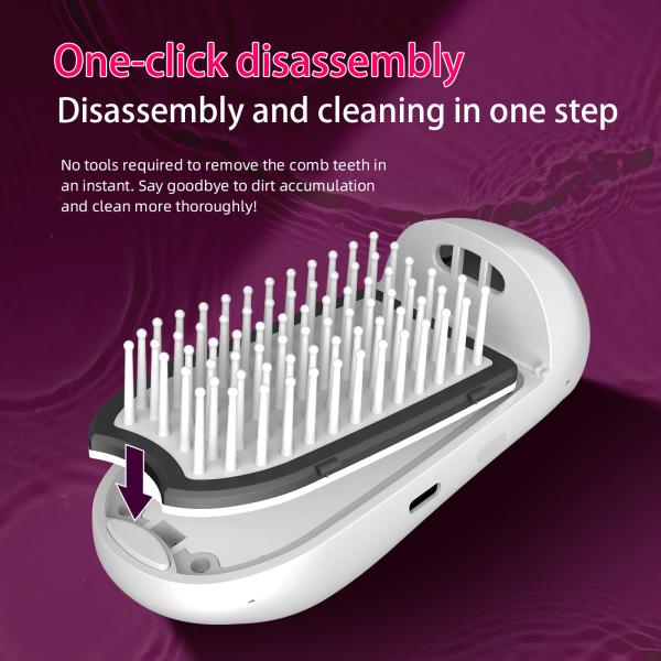 450mAh Battery IONIC Hair Brush Vibration Blue Light Hair Brush