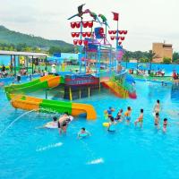 Parque acuático de fibra de vidrio equipo de juego de barco pirata para el parque acuático