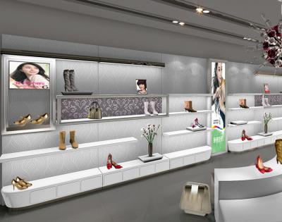 Lady'S Wall Mounted Shoe Display Unit Shoe Rack For Showroom Knocked Down Design