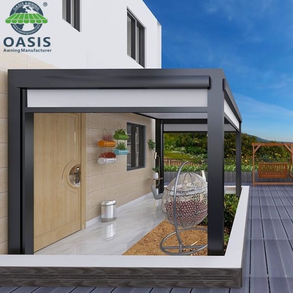 Modern Bioclimatic Aluminum Louvered Pergola with Customized Colors Rain Wind Sensor and Adjustable Louvers