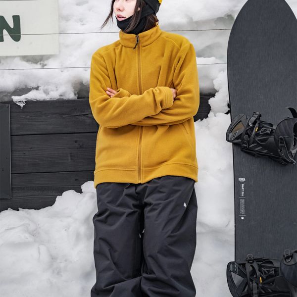 Unisex Polar Fleece Zip Up Mid Layer Jacket for Ski Outdoor