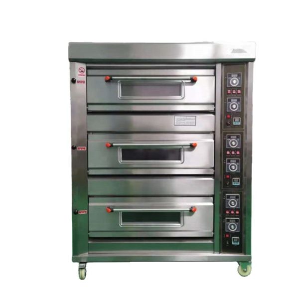 0.1kw Electric Deck Oven For Bread 3 Deck 12 Trays Gas Bakery Oven with Timer Control