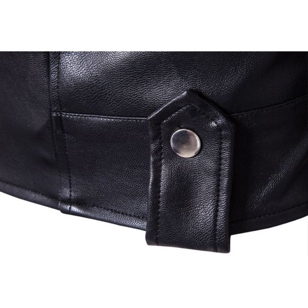OEM classic popular best quality solid color slim fit men moto leather jacket