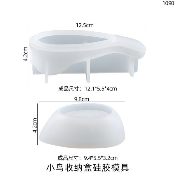 DIY crystal dropper resin grinding tool, three-dimensional bird storage box, silicone mold source factory wholesale
