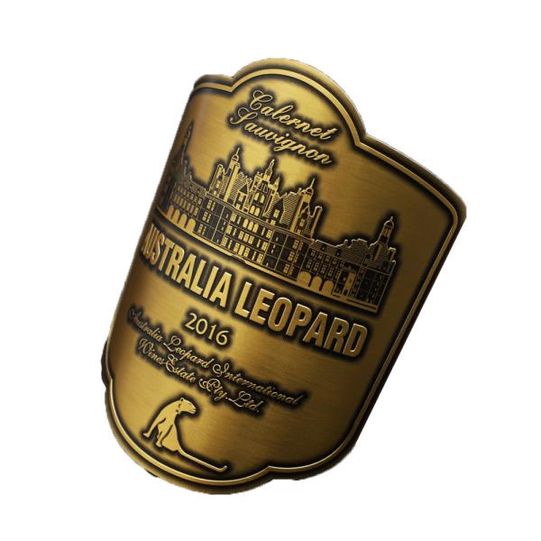 Custom Aluminum Wine Label Bottle Metal Sticker Adhesive Foil Embossed