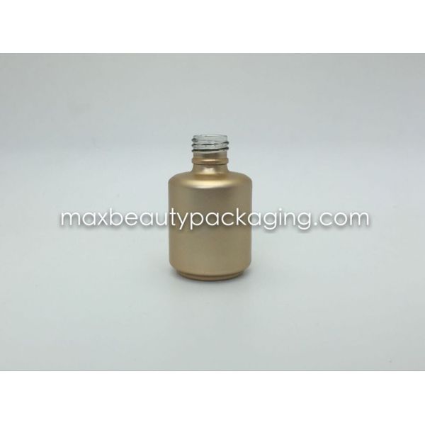 high quality powder coating gel bottle and uv matte gold finish coating 15ml round shape nail polish packaging