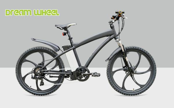 Mens Electric Powered Mountain Bike 26 Inch Wheel 36V 250W Magnesium Alloy Rim