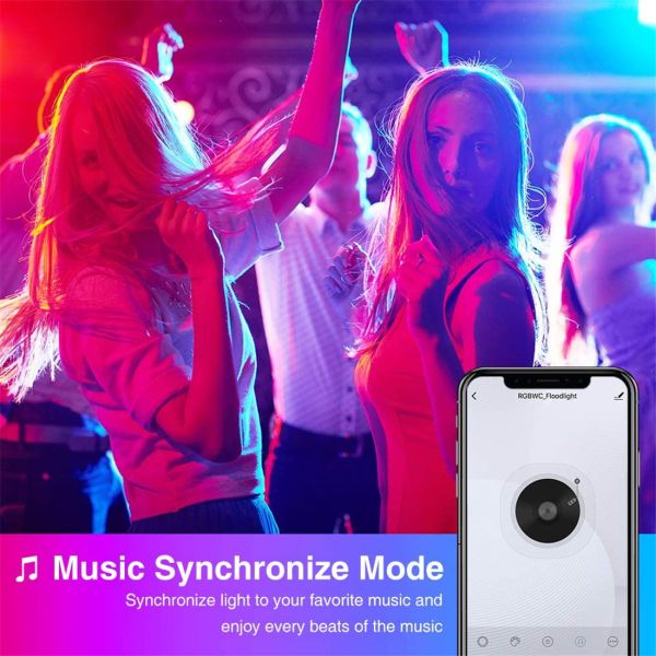 Smart Flood Light RGBCW Outdoor Stage Landscape Lighting Backyard Secure Lights Floodlights 2 Packs