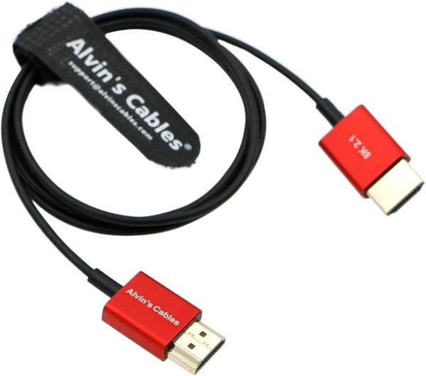 Cabo ultra fino da alta velocidade HDMI do cabo 48Gbps dos cabos 8K HDMI 2,1 de Alvin para Atomos Ninja-V 4K-60P 6K-Record, Z-CAM