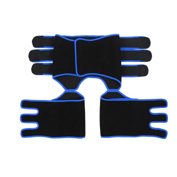 Blue Velcro Three Belt Neoprene Waist And Thigh Trimmer Customized