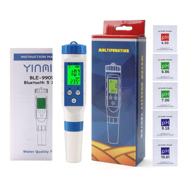 Smart 5 - In - 1 Bluetooth Water Quality Tester PH/TDS/EC/Salt/Temp Meter For Home Aquaculture Hydroponics