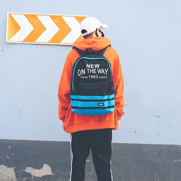 Schoolbag female han edition hits color street backpacks college wind schoolbag canvas backpack leisure computer bag