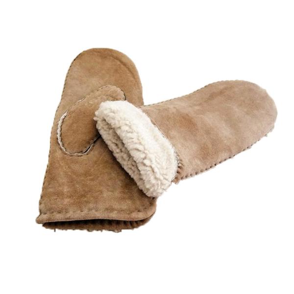 shearling lamb fur leather gloves hand sewing lady sheepskin 2019 mitten