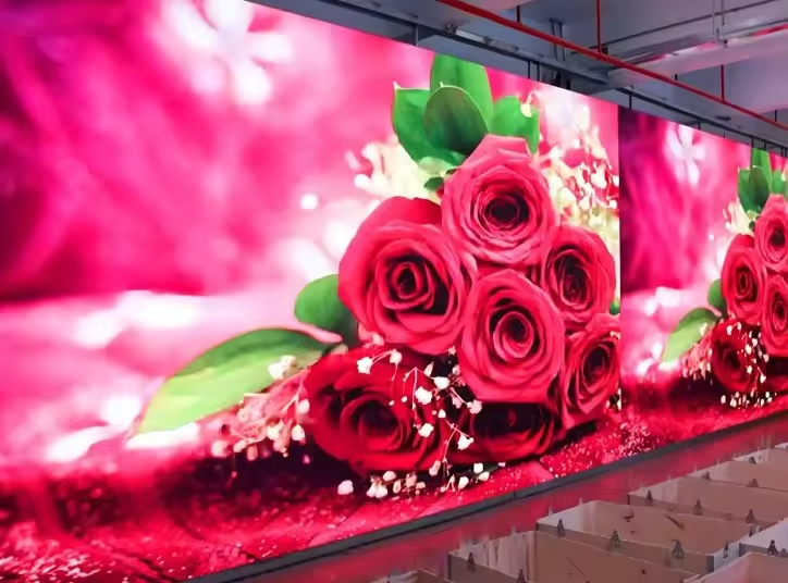 Aluguel de tela de parede LED Grande cartaz tela de LED em cores completas 140° ângulo de visão P4.81 vídeo painel de parede