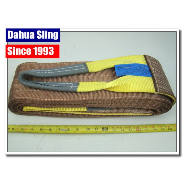 Light Duty Flat Lifting Slings Industrial Lifting Belt 4800 Lb Basket Capacity