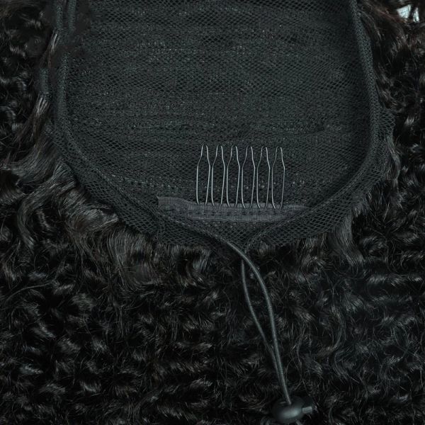 100% Virgin Human Hair Silky Straight Drawstring Ponytail Longest Hair Ratio 60%