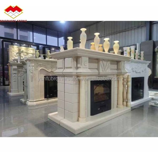 Freestanding Modern Indoor Royal Botticino Marble Decor Cream Shanna Beige Marble for Fireplace Tabletop Surround