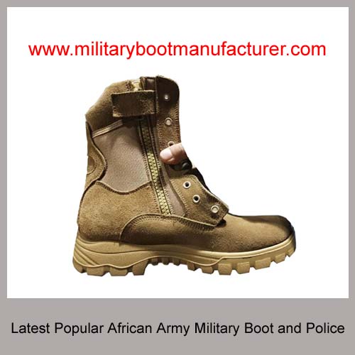 Wholesale China made Military African Army Police Latest Popular  Widely used Cow Suede Tactical Combat Desert Tan Boot