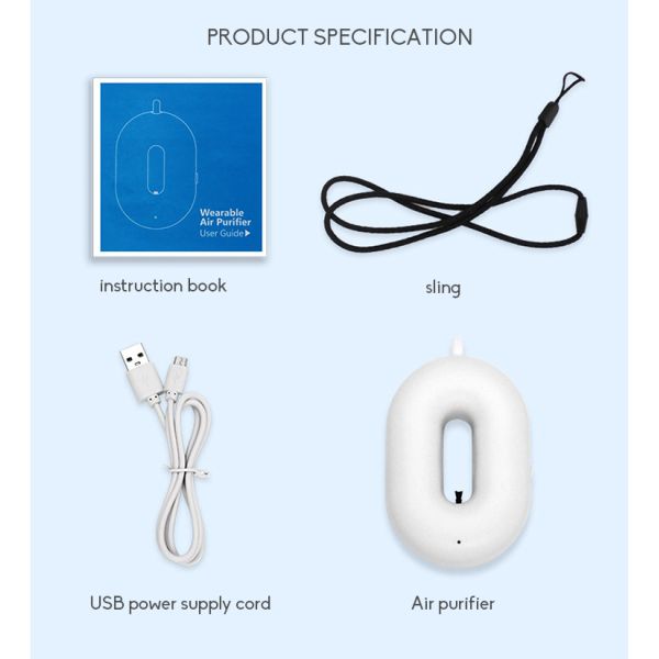 do purificador Wearable portátil do ar de 5V USB colar pessoal do purificador de ar de RoHS