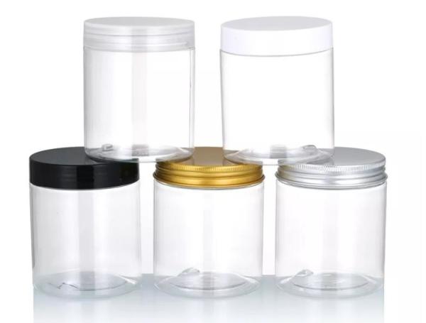 30ml 80ml 100ml 120ml 150ml Clear PET Plastic Jar With Black Lid Food Grade
