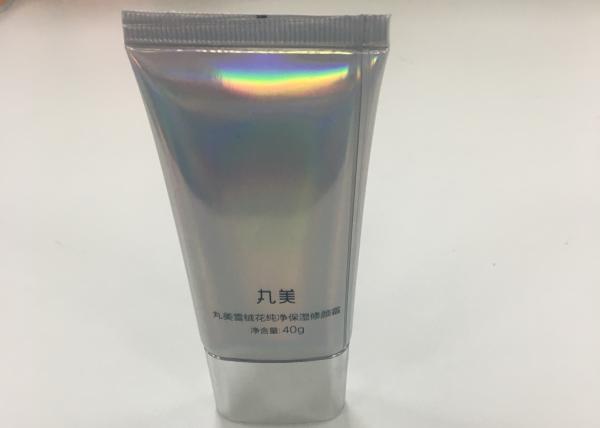Tube cosmétique stratifié par aluminium olographe ovale plat du diamètre 35 pour la crème de BB