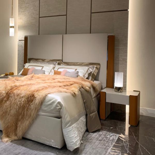 Armários na moda de mármore 0.6m modernos minimalistas da cabeceira de Nightstand 400mm