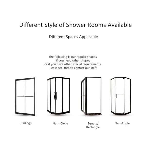 8mm Glass Thickness Multifunction Fitting Hardware Swing Door Waterproof Shower Room Doors