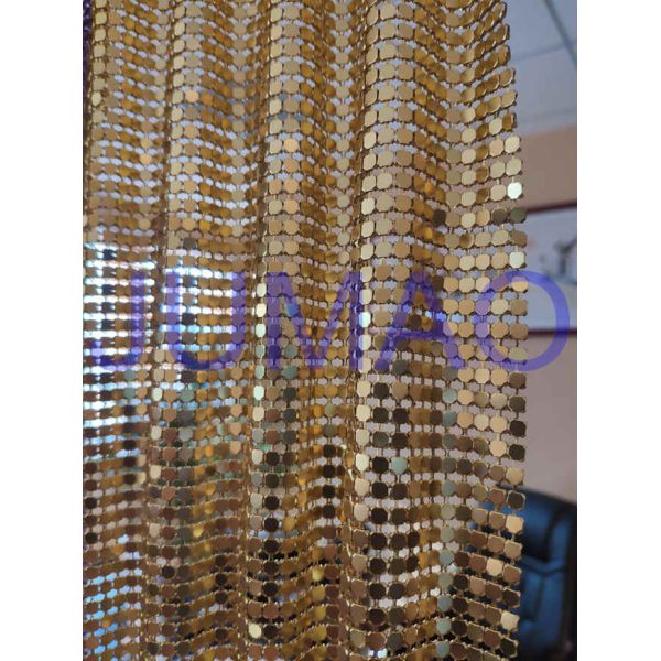 Decorative Bling Aluminum Metal Sequin Fabric Light Silver With 4 Branches