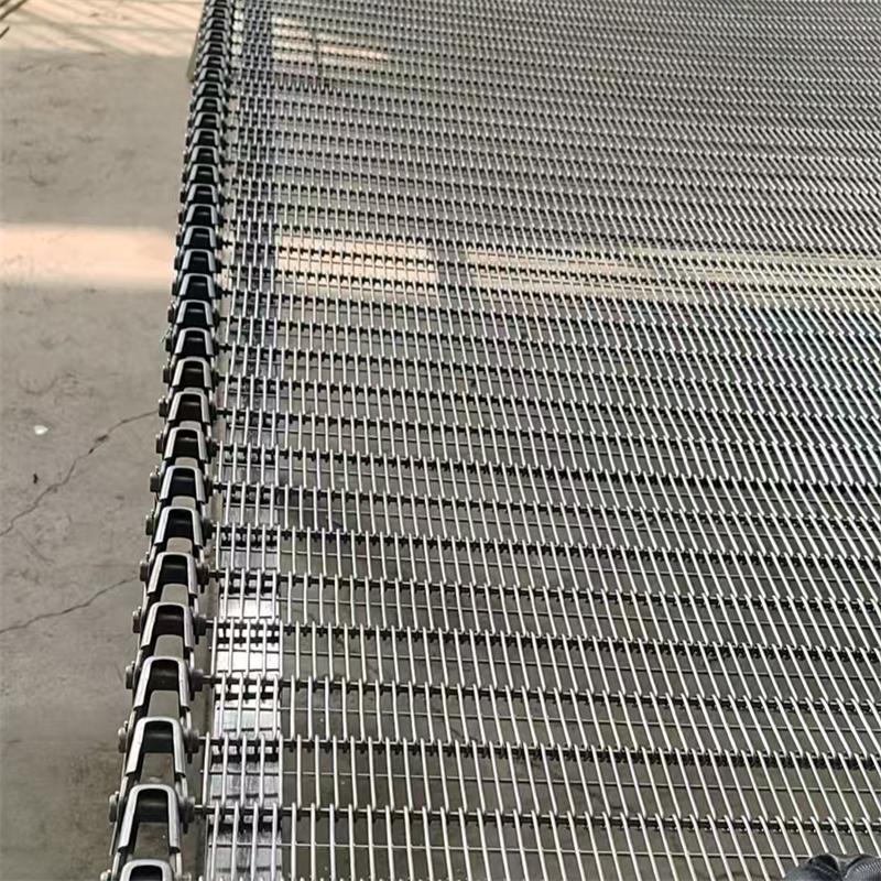 SS304 Chain Link Eye Flex Stainless Steel Wire Mesh Freezer Belt 1.5-3.0mm Chain Edge for IQF Cooling