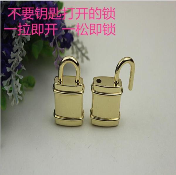 Hot Sale Fake Decorative Gold Metal Handbag Lock Without Keys