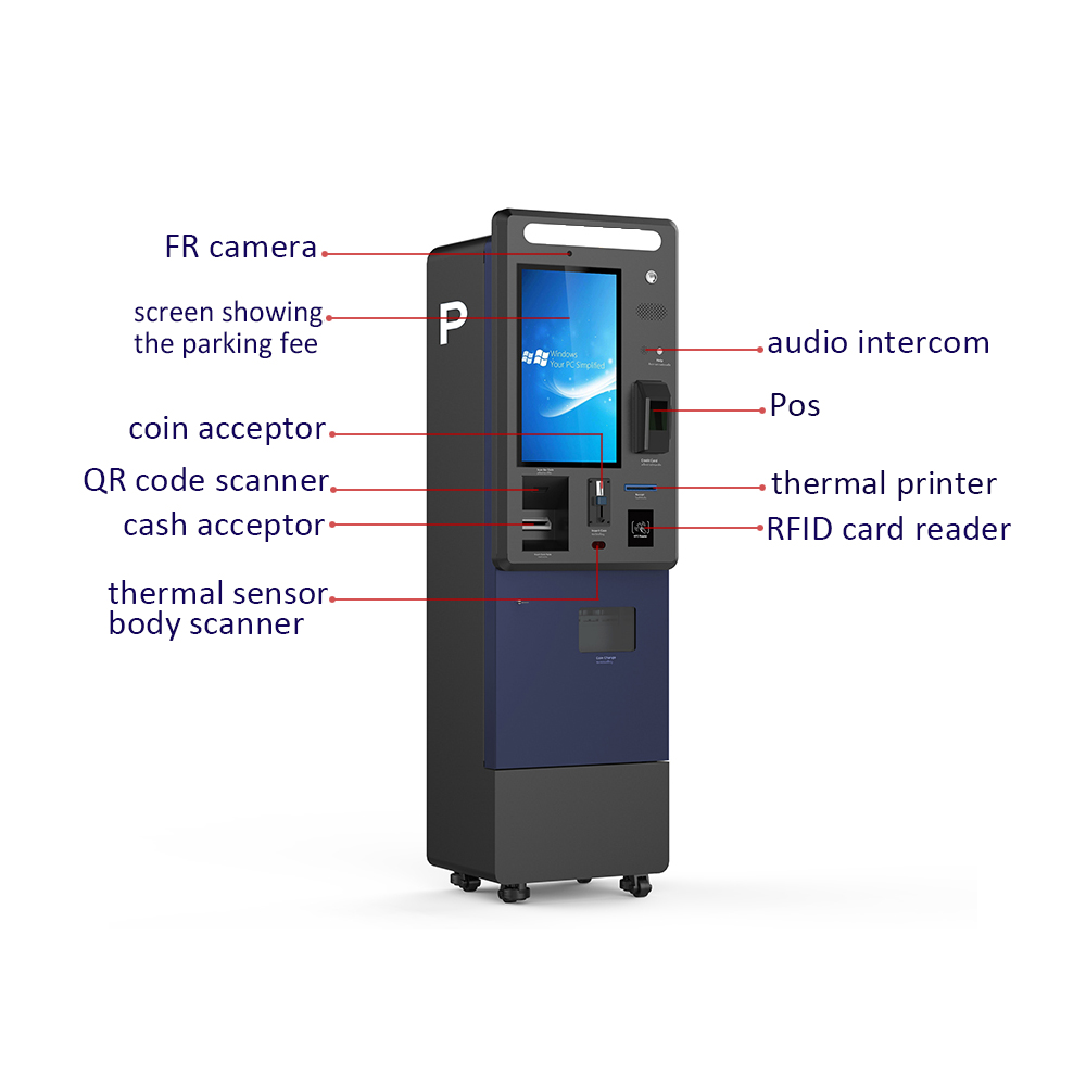 Оплата автостоянки 21,5 дюймов на открытом воздухе с читателем POS блока развертки платежа наличными QR